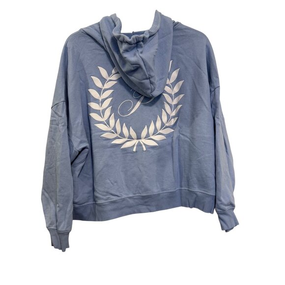 Victorias Secret Pink Womens Full-Zip Hoodie XX-Large Light Blue Laurel Logo - Picture 1 of 9